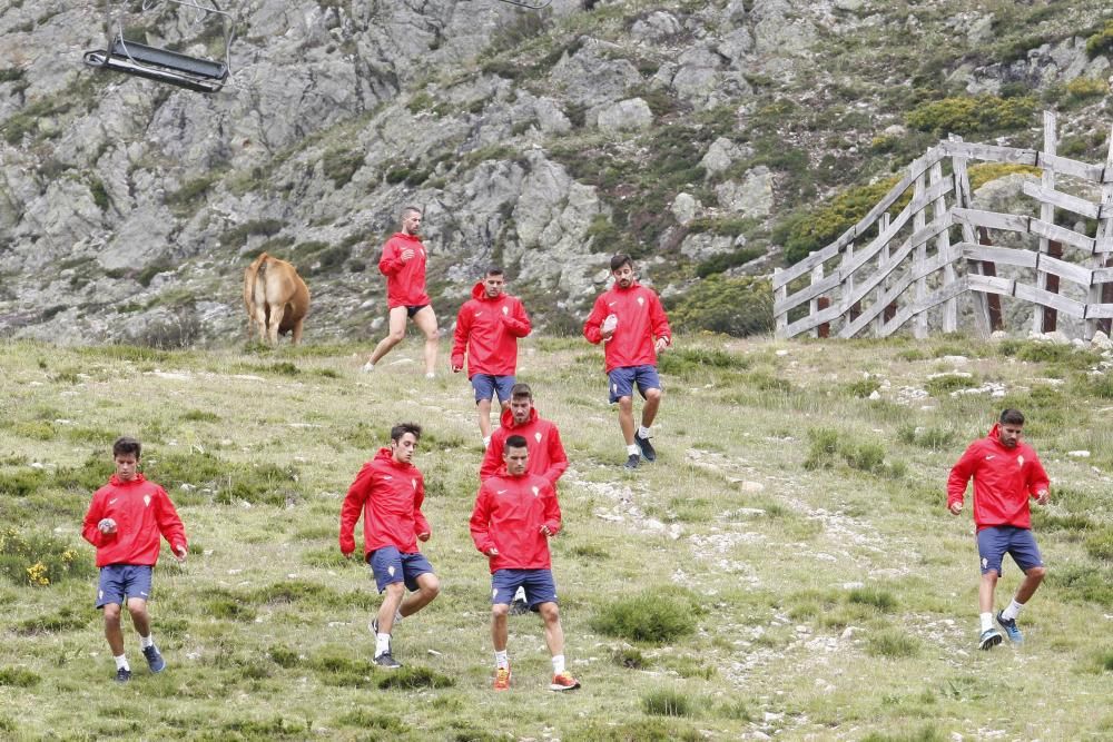 El Sporting entrena en Pajares