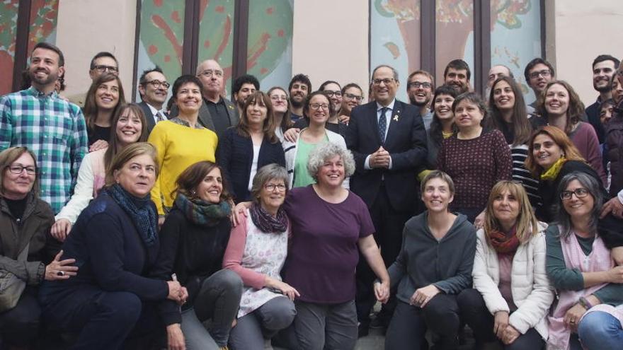 El president Torra en la visita a Àuria