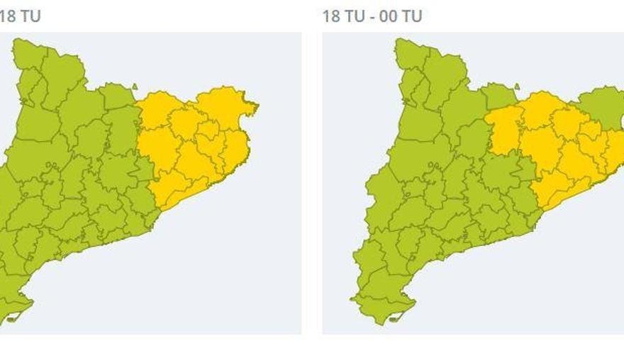 Alerta per tempestes a les comarques gironines, el Berguedà i el Maresme