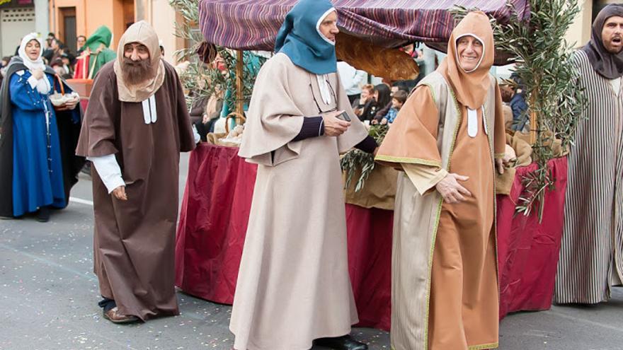Miembros de l'Aljama, en una imagen de archivo durante el Pregó de las fiestas de la Magdalena de Castelló.