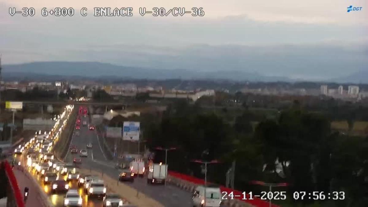 Congestión en el enlace de la V-30 con la CV-36