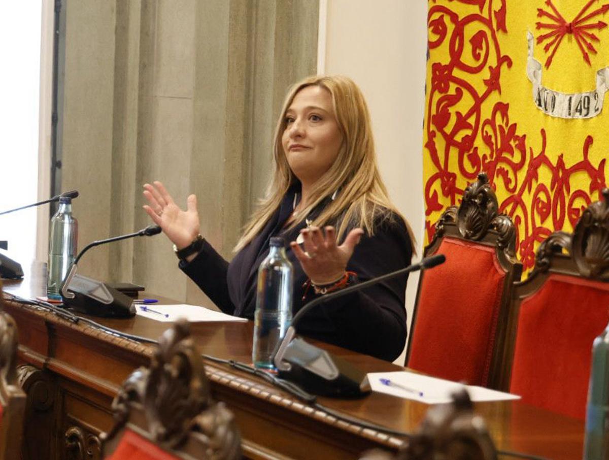 La concejal de Cartagena Beatriz Sánchez del Álamo, este miércoles en el salón de plenos
