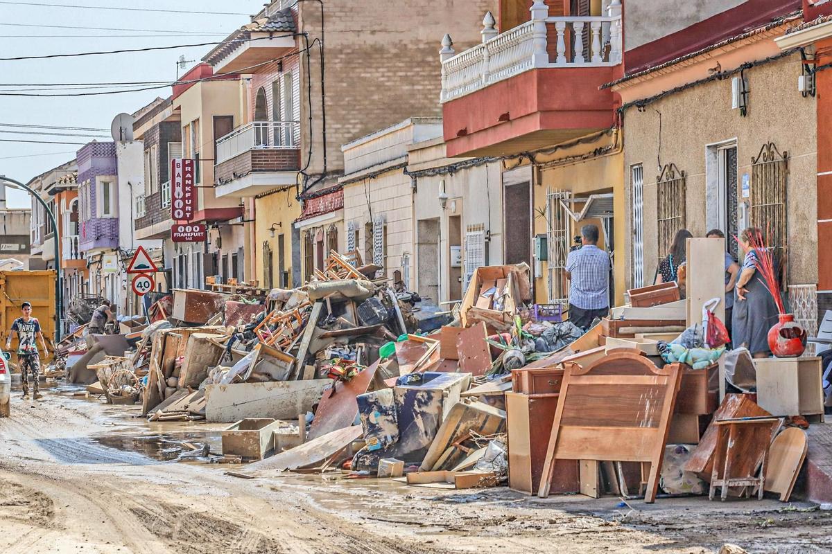 Destrozos de la riada provocada por la dana de 2019 en Orihuela