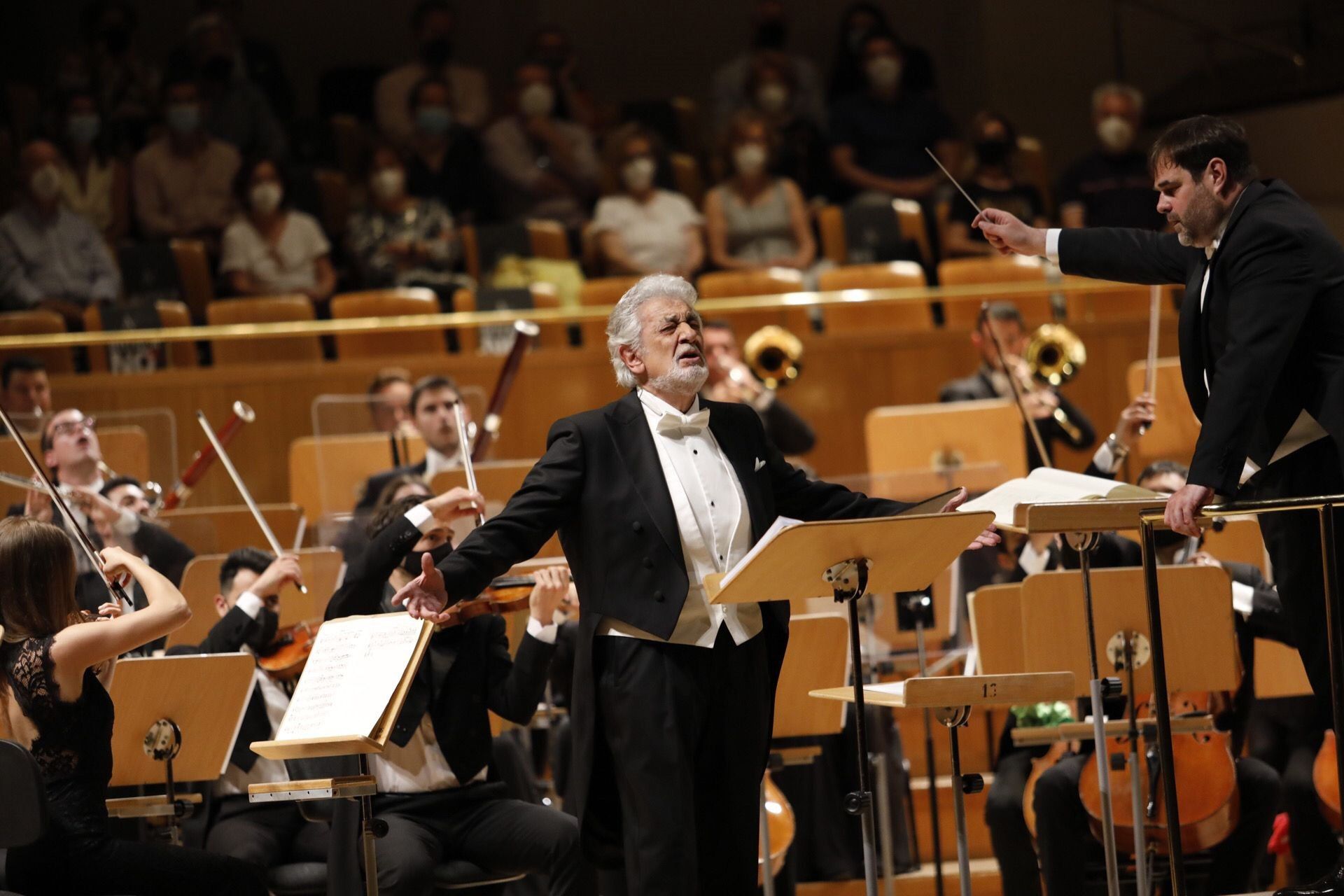Plácido Domingo, este miércoles en el Auditorio Nacional de Madrid.