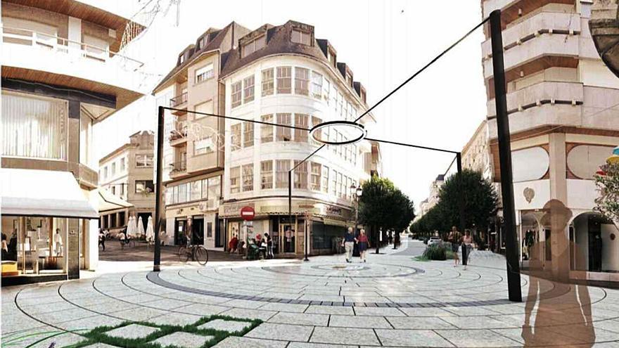Recreación del Kilómetro Cero
una vez ejecutado el proyecto,
con vista cenital en el recuadro.