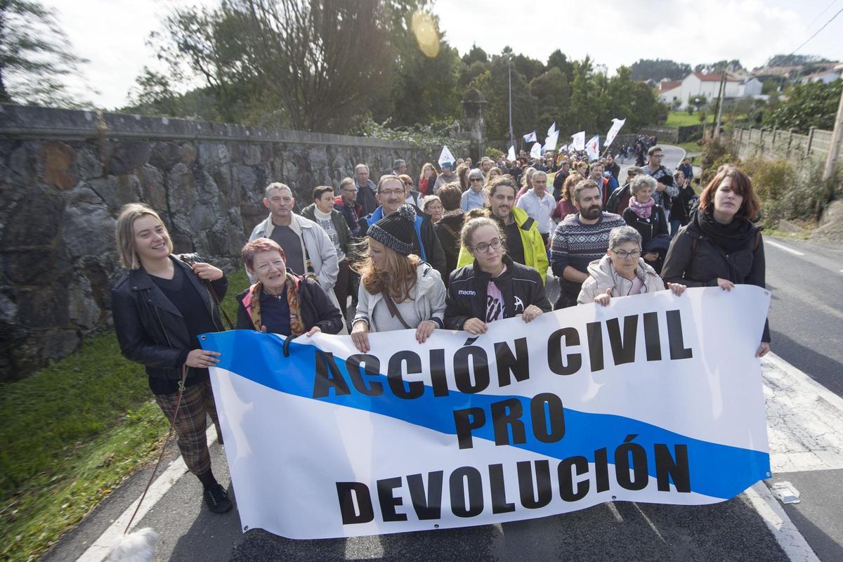 Protesta en 2018 para reclamar la devolución del pazo de Meirás.