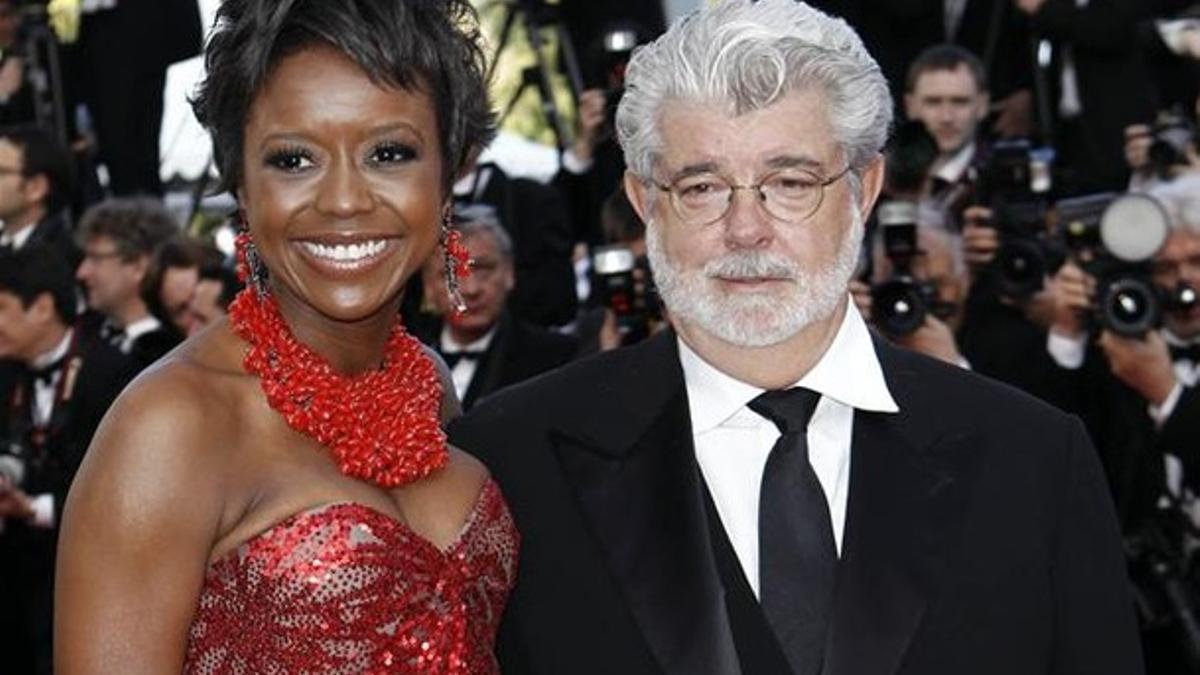 George Lucas y la que será su esposa, Mellody Hobson, en el pasado festival de cine de Cannes.