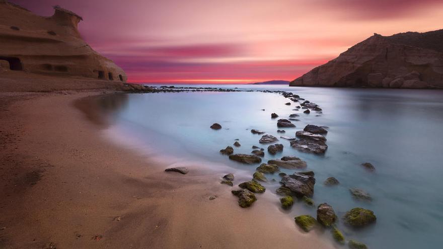 Atardecer en la playa de los Cocedores.