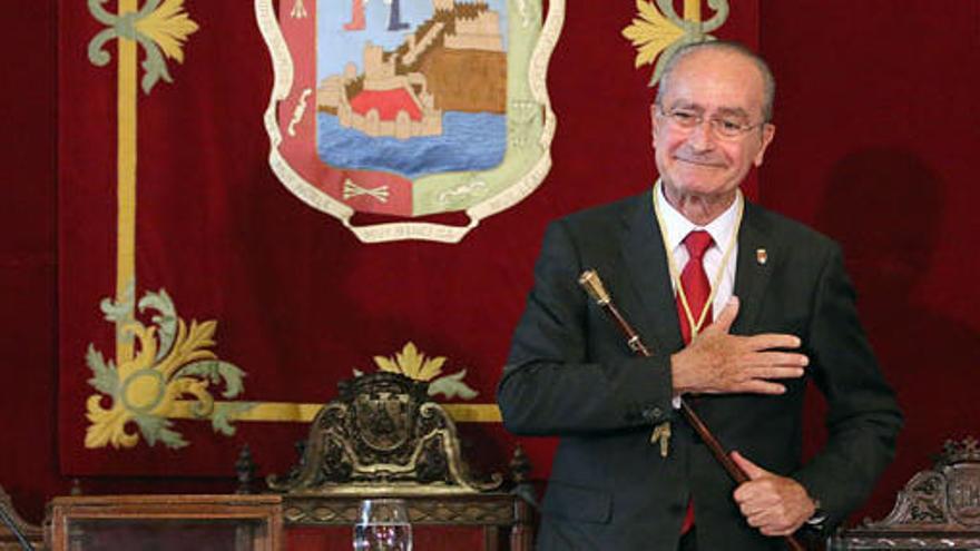 Francisco de la Torre tras ser investido, por quinta vez, como alcalde de Málaga.