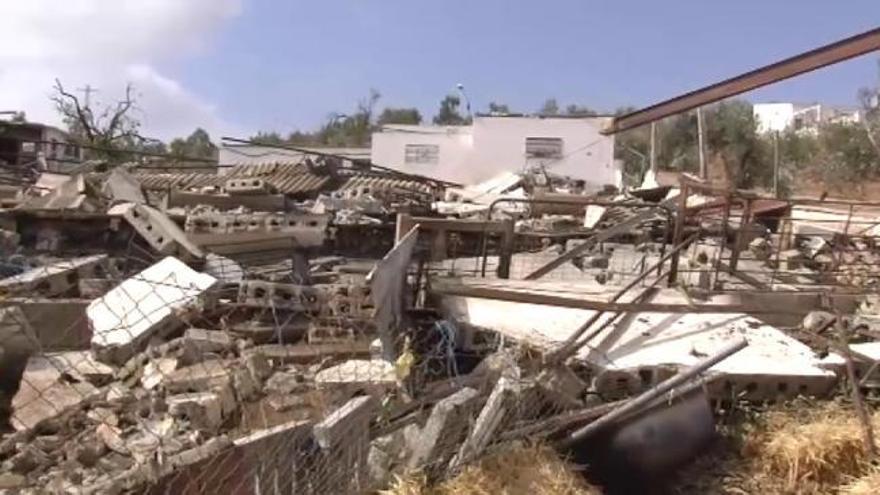 Una granja de Campillos, destrozada por el tornado