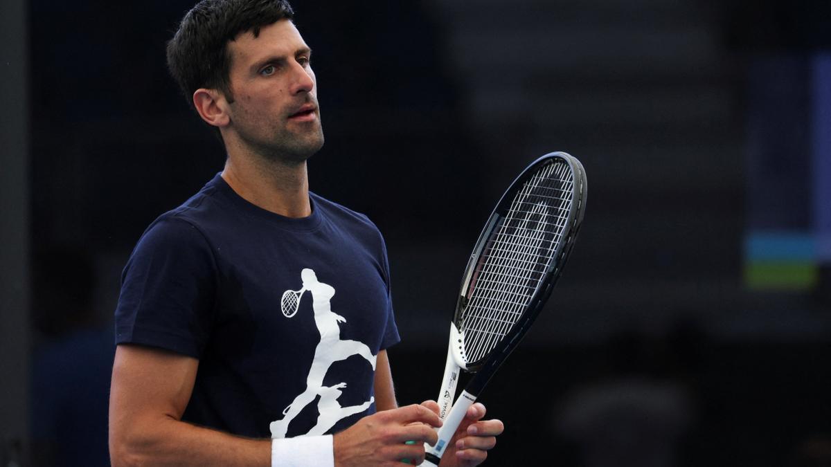 Novak Djokovic practices in Adelaide after landing in Australia