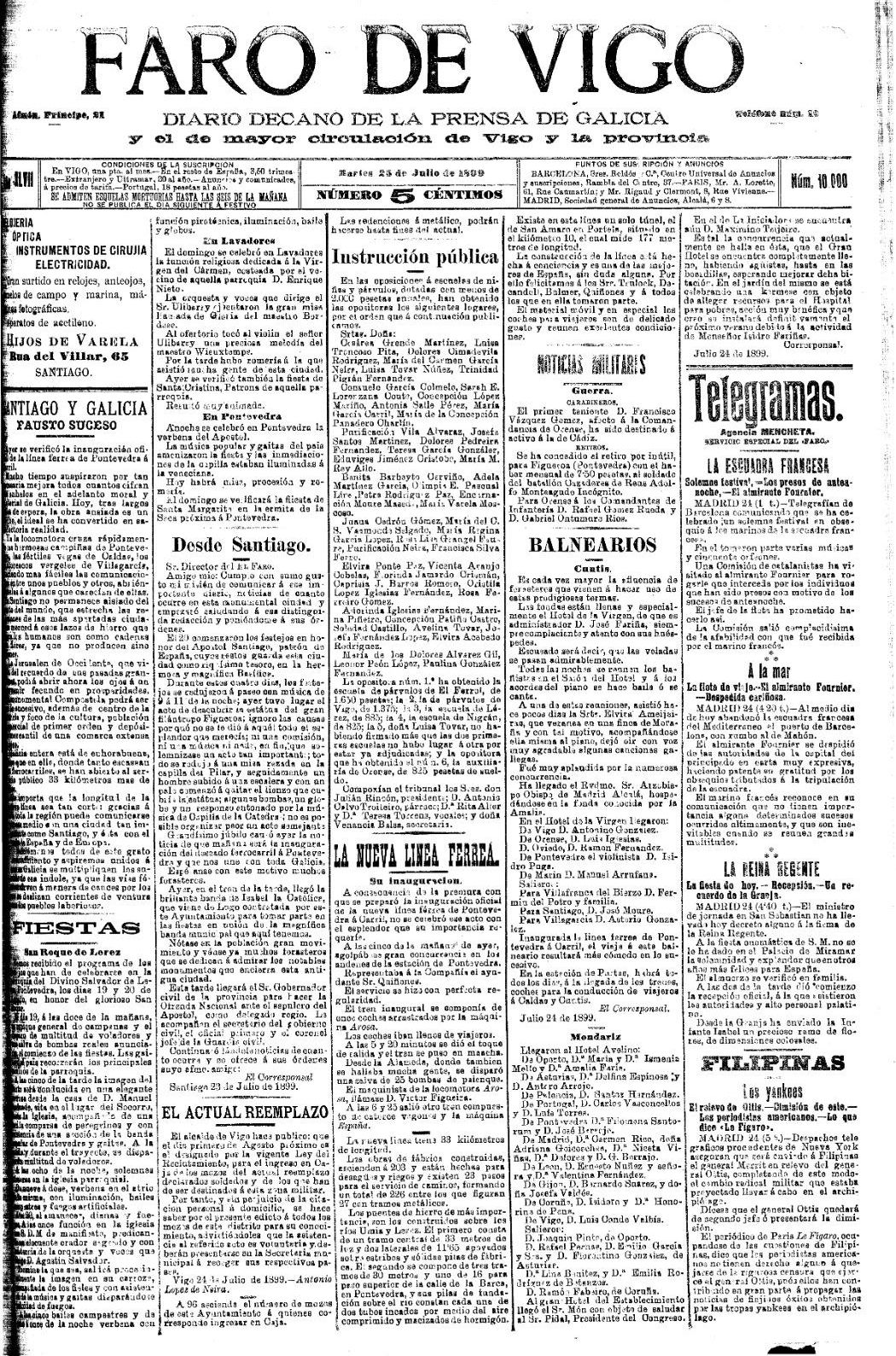 O Día de Galicia a través das portadas de FARO DE VIGO