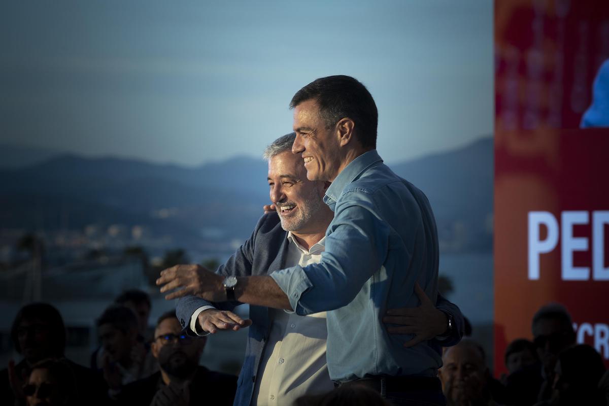 Acto del PSC con Jaume Collboni y Pedro Sánchez en el Fòrum