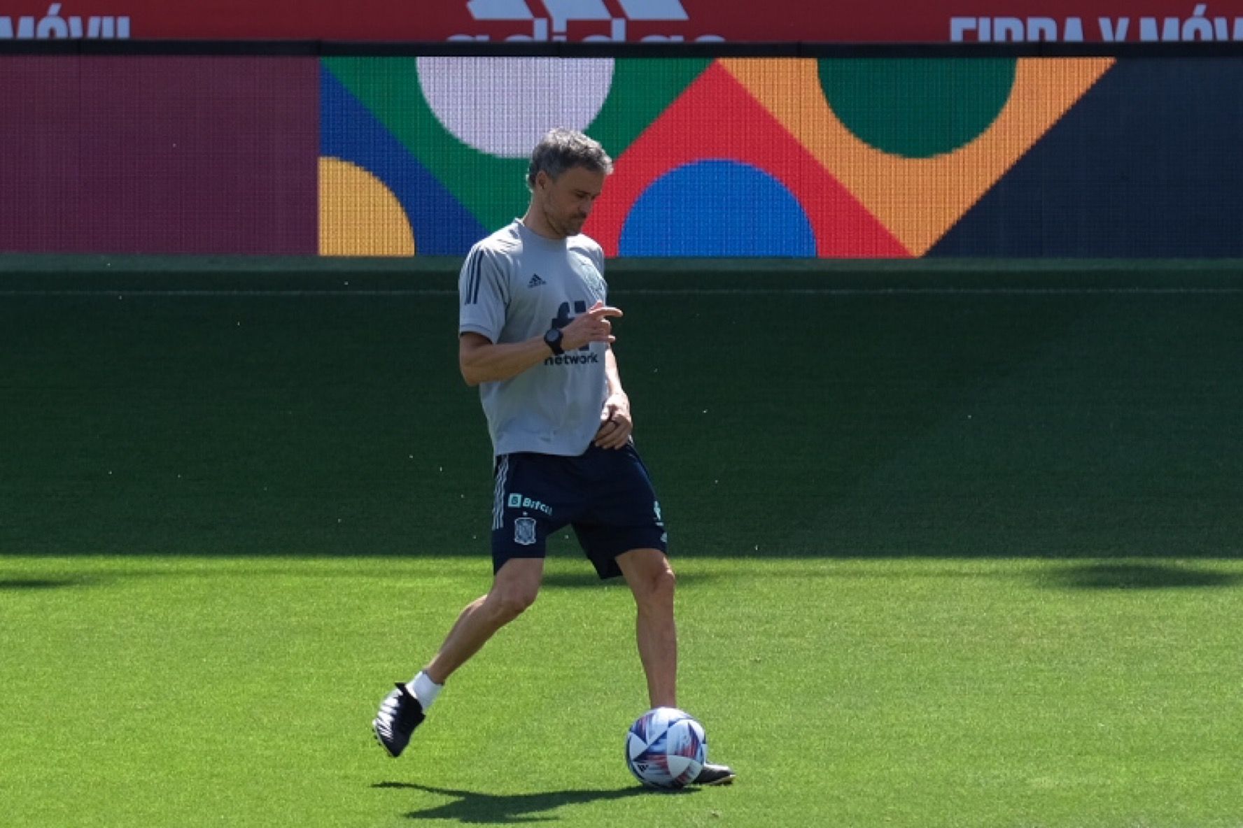 España se entrena en La Rosaleda para preparar el partido ante la República Checa