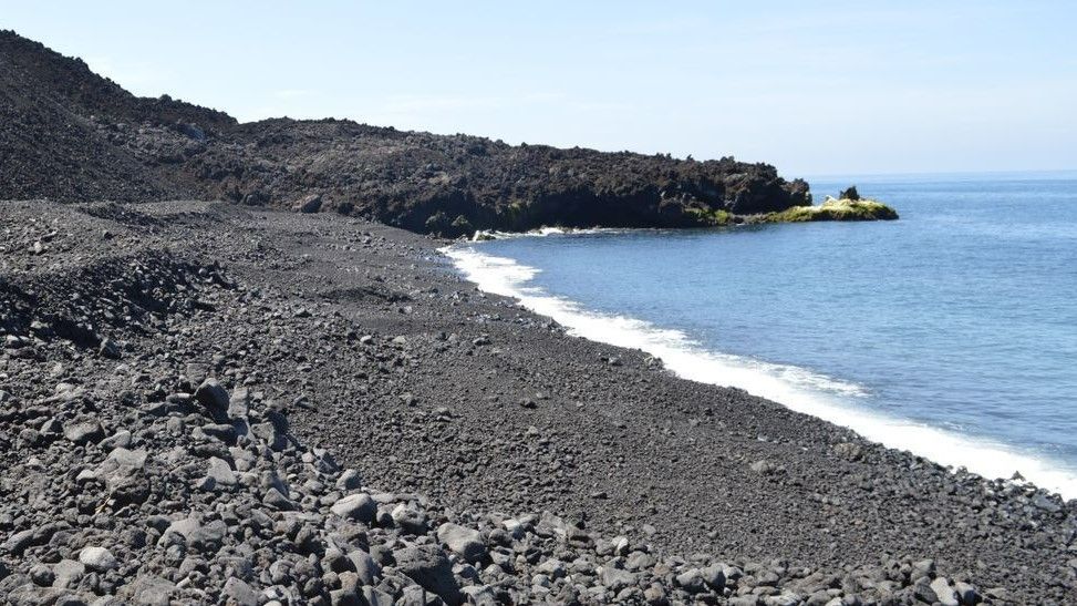 Una de las 14 playas que se han formado en el delta lávico de La Palma.