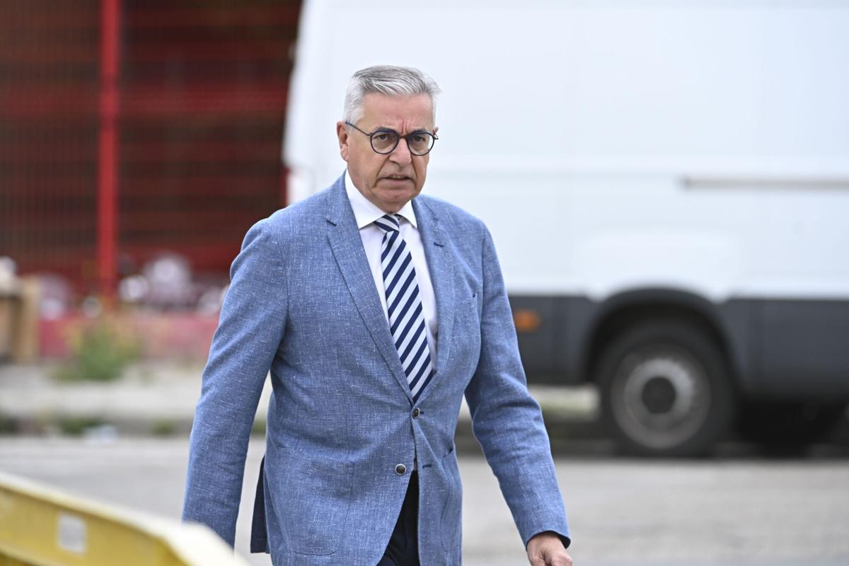 El ex jefe de la UCO Manuel Sánchez Corbí a su llegada este lunes a la Audiencia Nacional en San Fernando de Henares