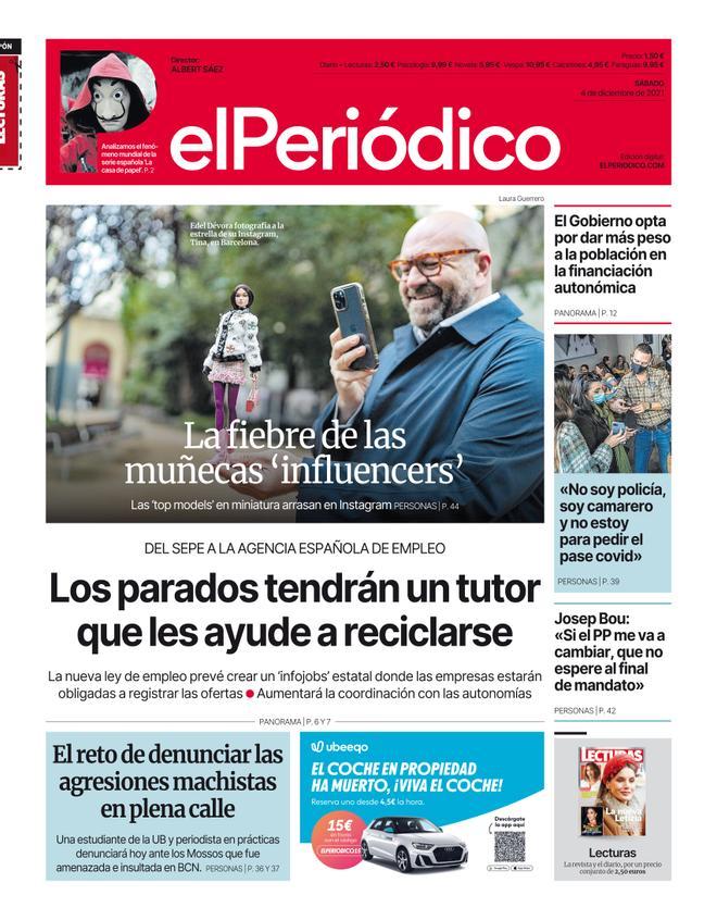 La portada d’EL PERIÓDICO del 4 de desembre del 2021