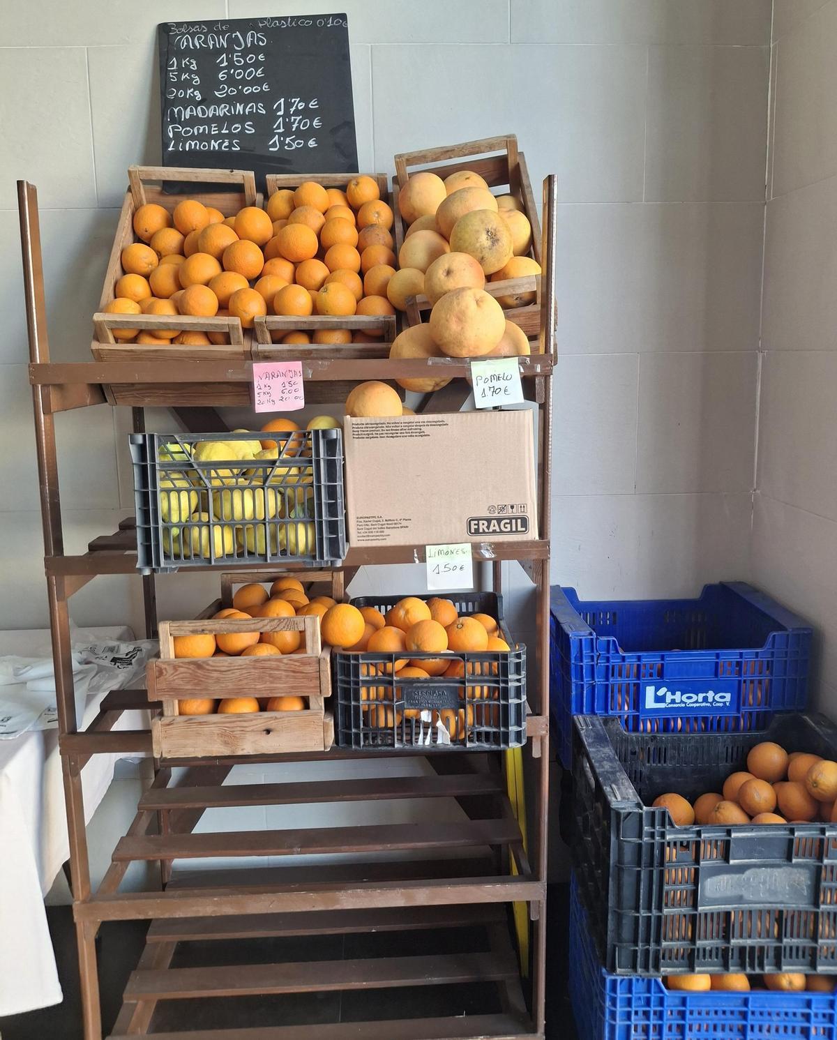 Cítricos en la entrada: naranjas, limones y pomelos, la temporada y el bancal entran en el restaurante