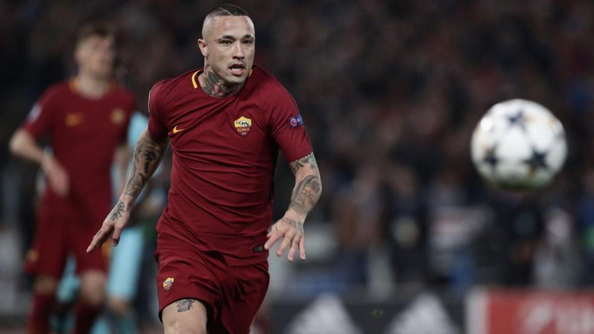 Radja Nainggolan en el partido Roma - Barça de la pasada Champions