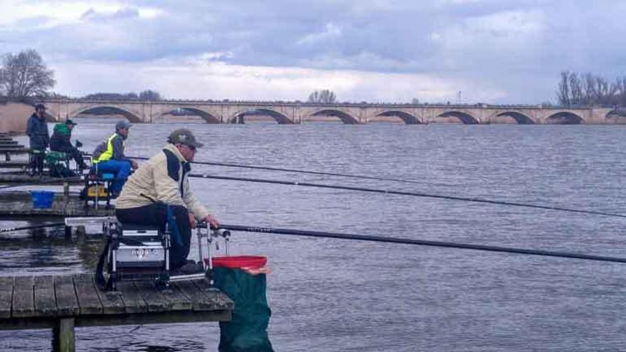 Varios pescadores, durante la prueba.