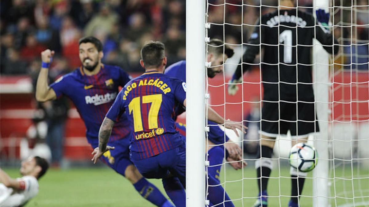 LALIGA | Sevilla - FC Barcelona (2-2): El gol de Luis Suárez