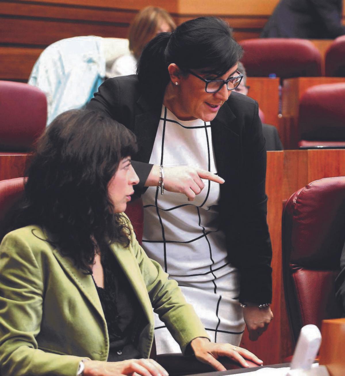 Ana Redondo, cuando era parlamentaria regional, junto a Ana Sánchez. | Ical