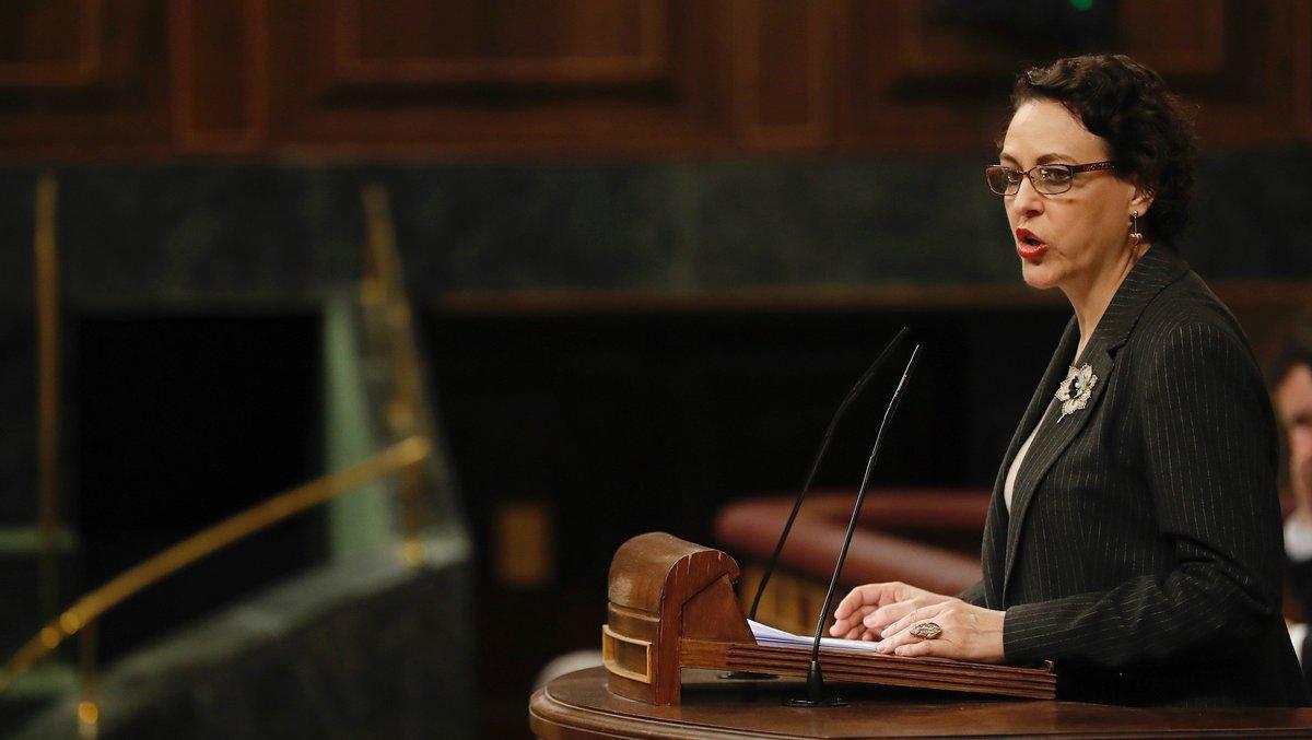 GRAF2893. MADRID, 22/01/2019.- La ministra de Trabajo, Magdalena Valerio, interviene durante el pleno del Congreso de los Diputados, hoy en Madrid. EFE/ J.P.Gandul