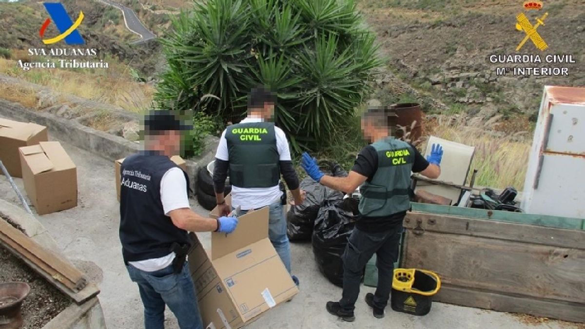 Agentes de la Guardia Civil durante esta operación.