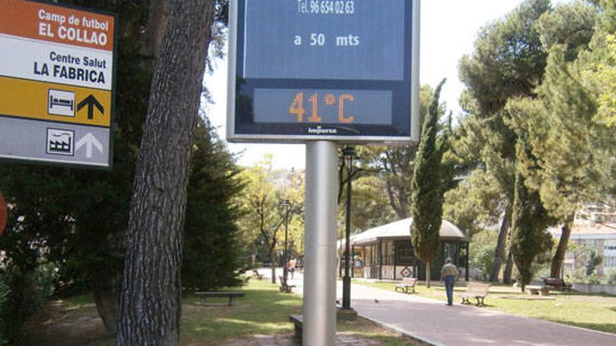 Un termómetro en Alcoy marca los 41 grados