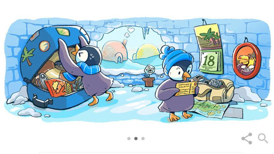 Google felicita las fiestas navideñas con un doodle.