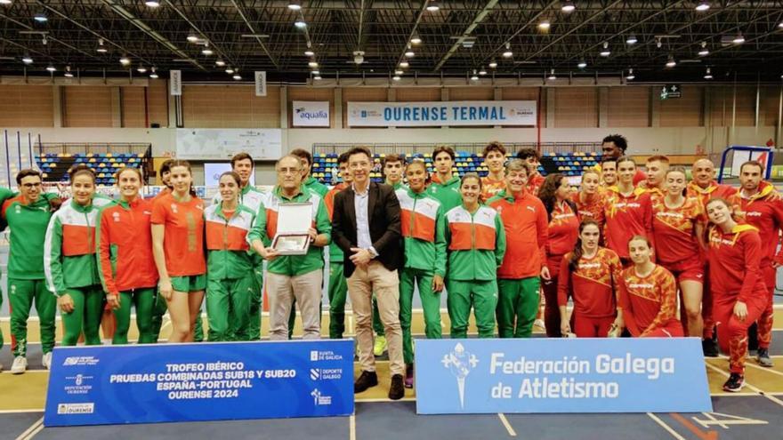 Iván Sanmartín con las selecciones española y portuguesa