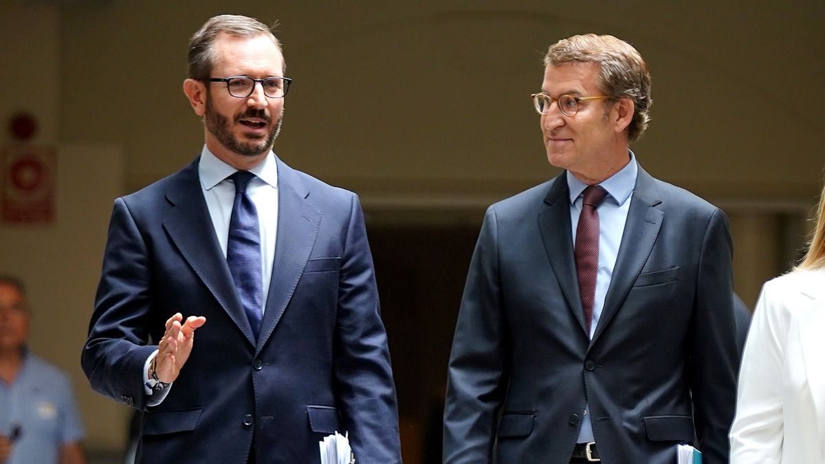 Alberto Nuñez Feijóo y Javier Maroto en el Senado.