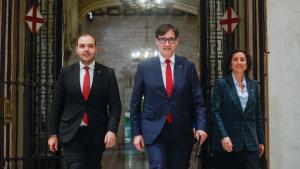 El president Illa con los consellers Dalmau y Romero el pasado viernes.