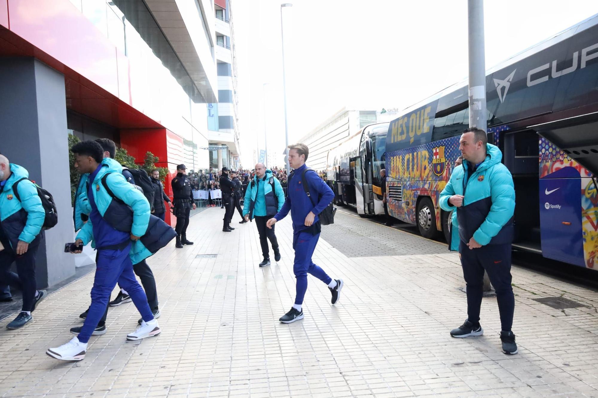 Llegada del Barcelona a Castelló para jugar contra el Villarreal