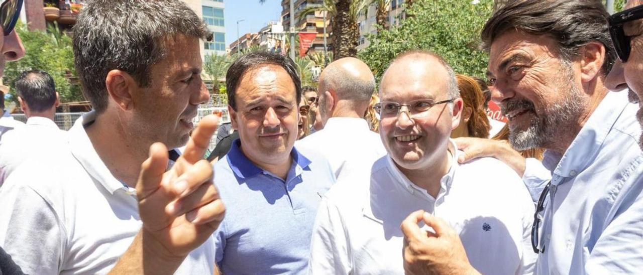 Carlos Mazón, Juan Francisco Pérez Llorca, Miguel Tellado y Luis Barcala, ayer, en Alicante