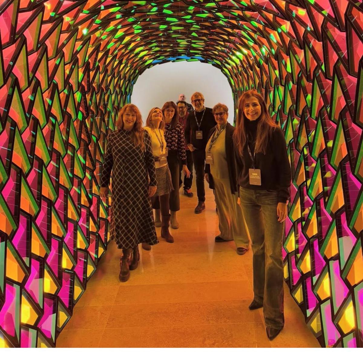 Núria Roca, junto a su familia, en el Centro Hortensia Herrero