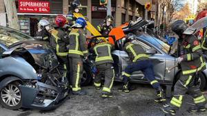 Aparatós accident a l’Eixample