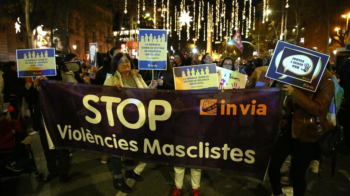 Manifestación del 25-N en 2022 en Barcelona contra la violencia machista.
