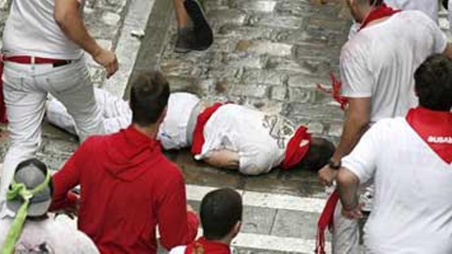 El cuarto encierro de Sanfermines se salda con once heridos