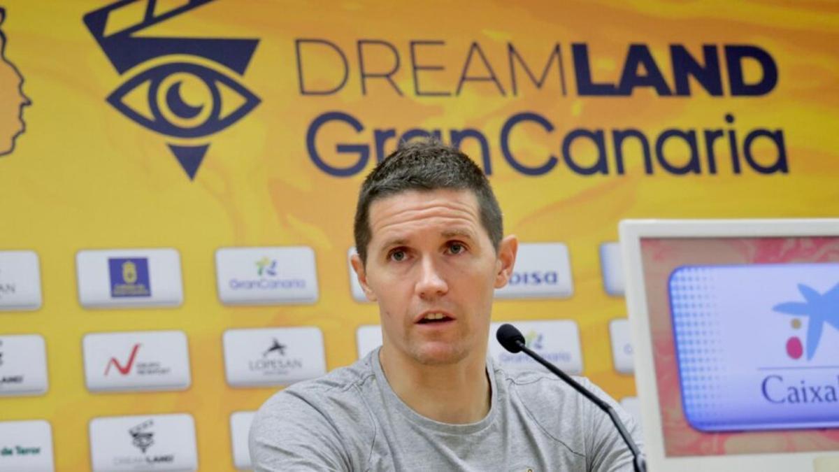 Jaka Lakovic en la sala de prensa del Gran Canaria Arena esta temporada