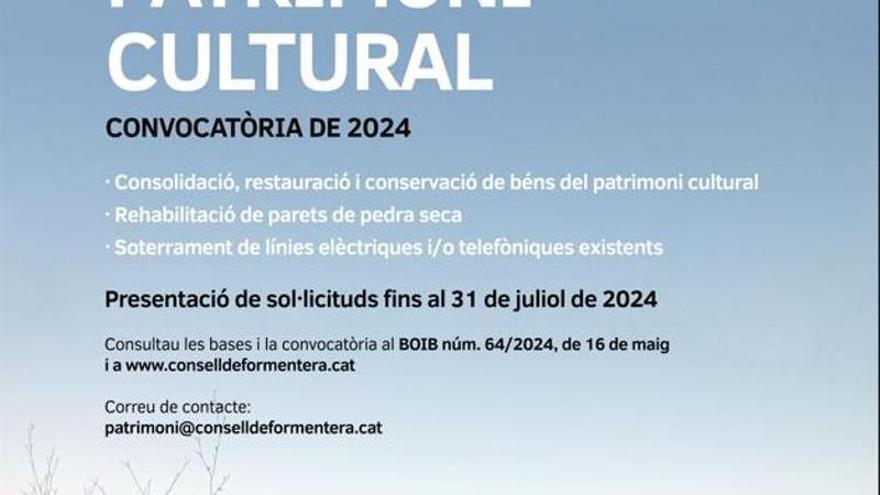 Formentera destina 210.000 euros a subvenciones para intervenciones en bienes del patrimonio cultural