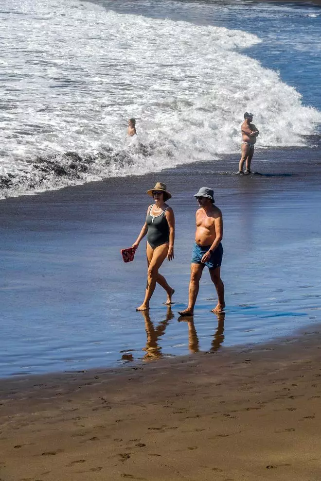 Tiempo en Canarias en la playa de Melenara, en Telde