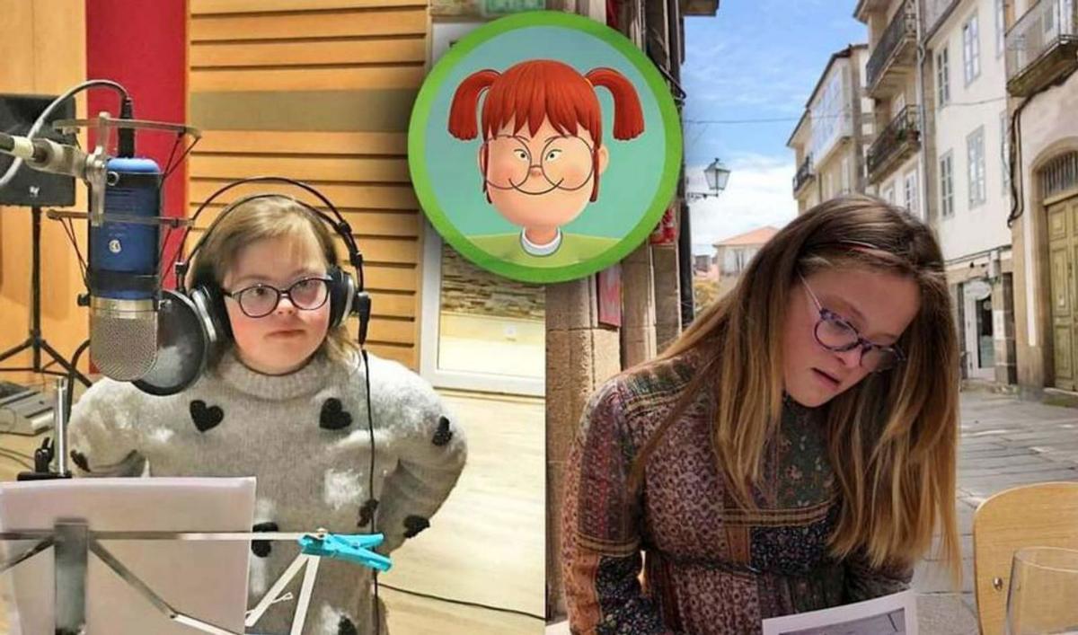 Montaje fotográfico de Lucía Serén, durante la grabación, y Pepa Lockhart, repasando el guión de ‘Valentina’.