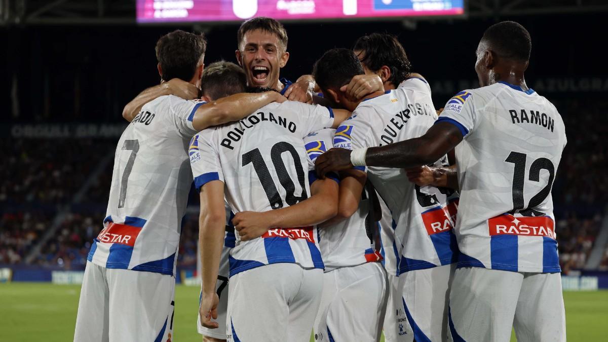 El Espanyol celebra un gol ante el Levante