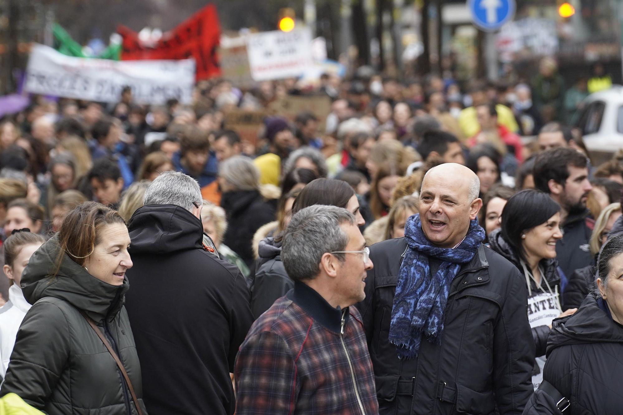 Manifestació del professorat en contra del Departament d'Educació a Girona