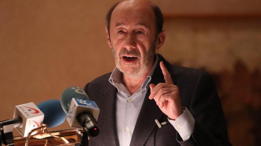 Rubalcaba, durante su intervención.