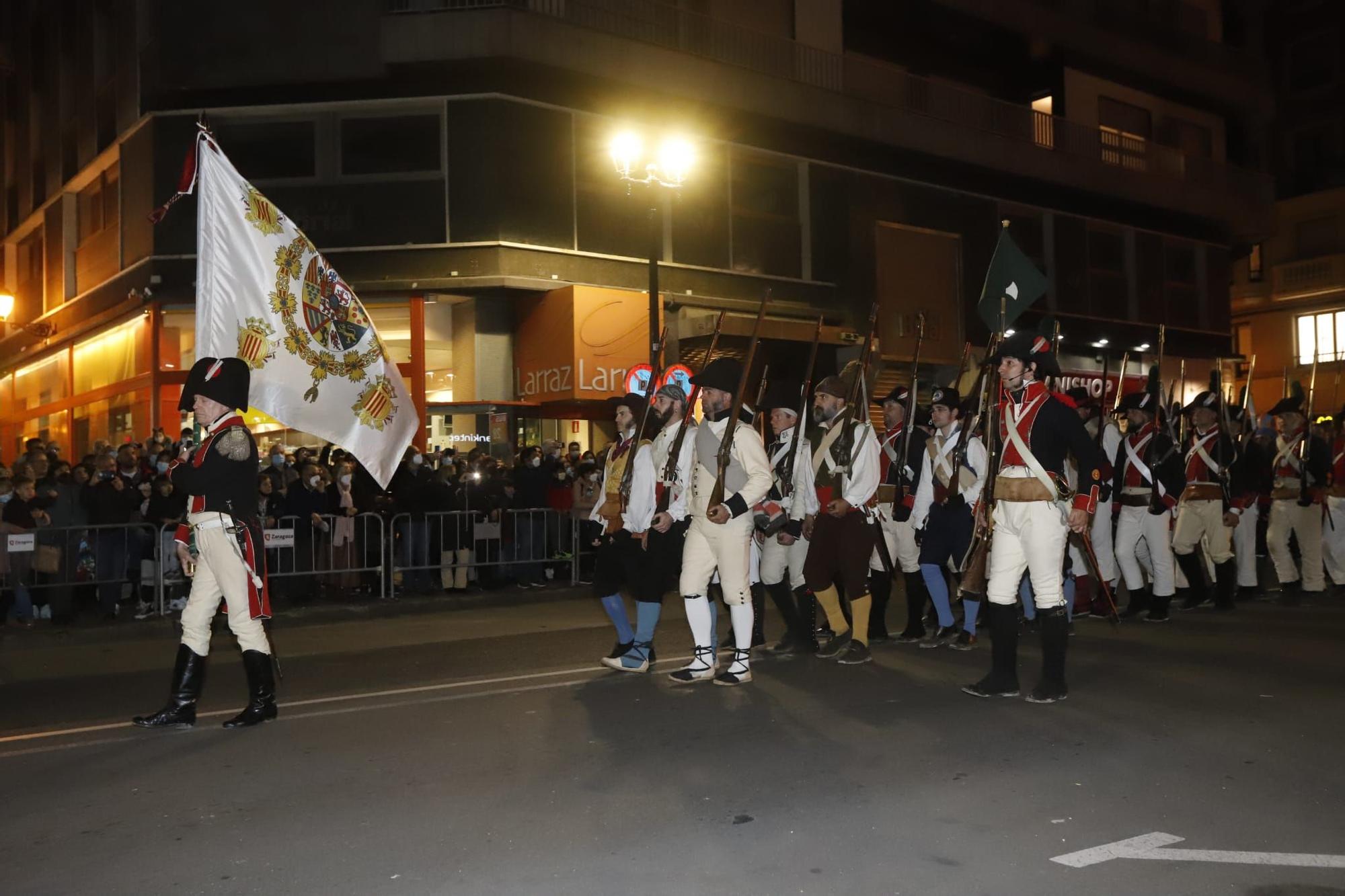 Desfile de las tropas de la recreación de los Sitios de Zaragoza