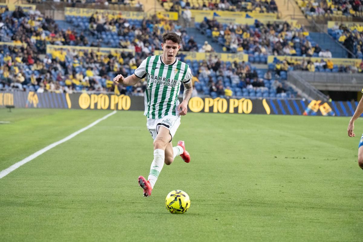Álvaro Trilli, durante el Las Palmas-Córdoba CF en el Estadio de Gran Canaria.