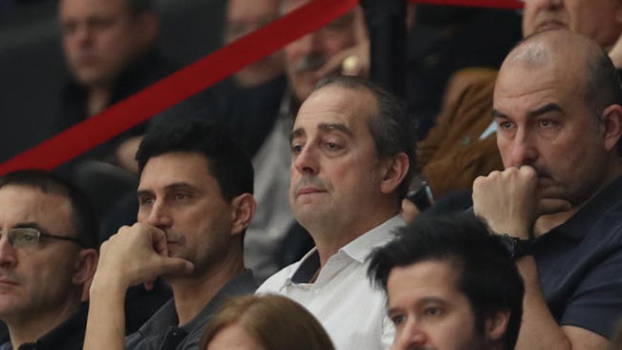 Vidorreta estuvo el jueves en La Fonteta apoyando al equipo femenino.