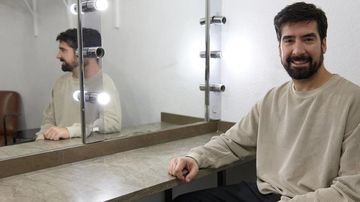 Fernando Delgado, en el camerino.